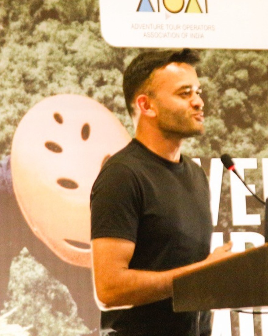 Daksh Sharma speaking at an industry seminar